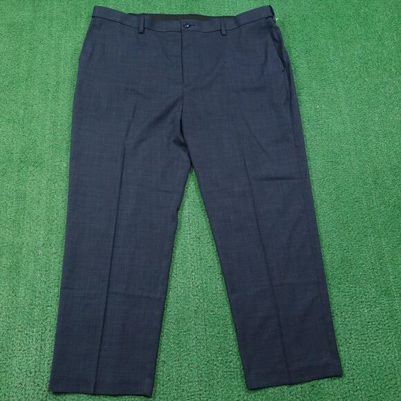 Savane Pants Mens 44x30 Dark Sapphire Stretch Comfort Waist No Iron Dress Slacks - Picture 1 of 11